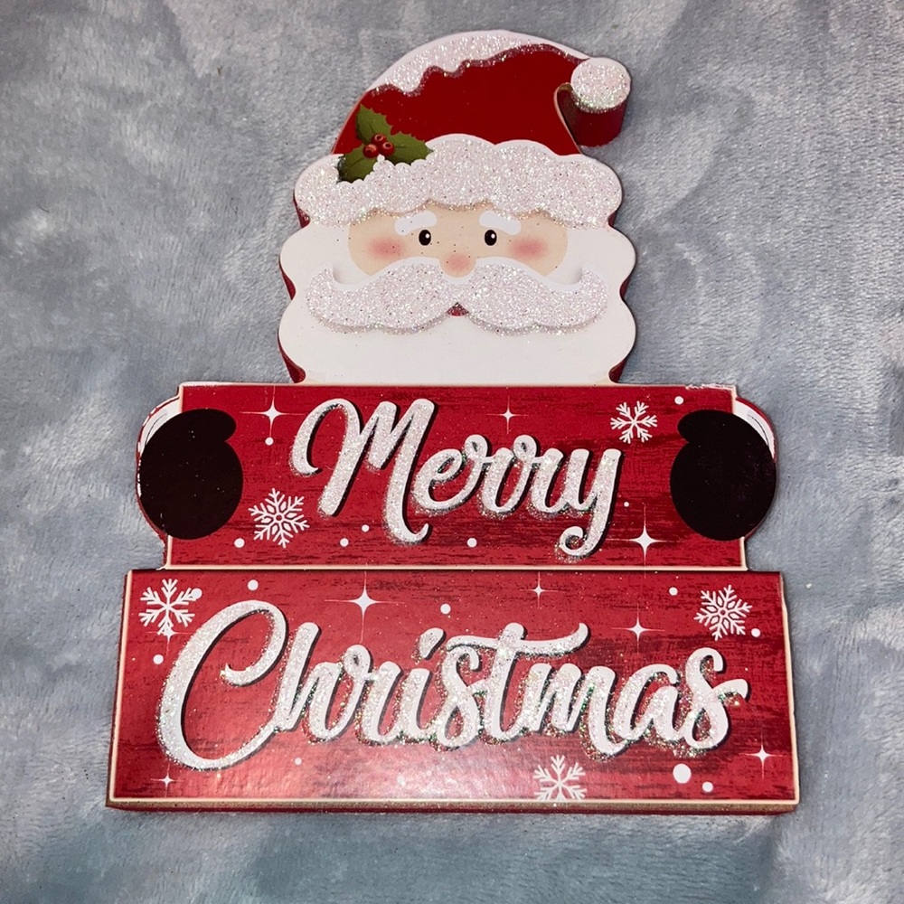 Santa holiday decor sign